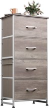 Wlive Dresser With 4 Drawers, Storage Tower, Organizer Unit, Fabric, Greige - £40.75 GBP