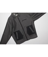 Rocawear Black Denim Zipper Jacket Patch Elbow Men XL  - £54.63 GBP