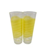 Pair of Bacardi Rum Limòn Original Highball Clear Tumblers Yellow Swirl - £8.63 GBP