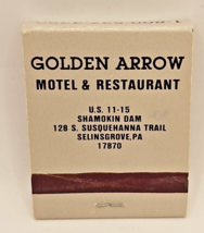 Vintage Matchbook Golden Arrow Restaurant &amp; Motel Selingsgrove Pa Pennyslvania - £3.88 GBP
