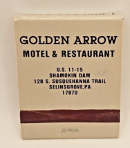 VINTAGE MATCHBOOK GOLDEN ARROW RESTAURANT &amp; MOTEL SELINGSGROVE PA pennys... - £3.81 GBP