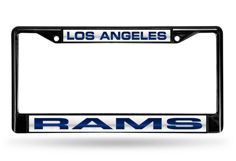 NFL Los Angeles Rams Black Laser Cut Chrome License Plate Frame - $27.43
