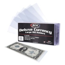 4 packs of 50 (200) BCW Deluxe Large Bill Currency Holders - $77.41