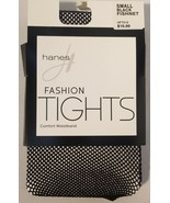 1 Pair - Hanes - Black Mesh Fishnet Fashion Tights - Comfort Waistband - £7.85 GBP