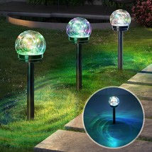 Solar Lights Pathway Outdoor Solar Garde Stake Led Colour Changing Globe Garden  - £47.87 GBP