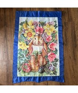 Easter Garden Flag Bunny Rabbit Flowers &amp; Eggs Colorful - €10,13 EUR