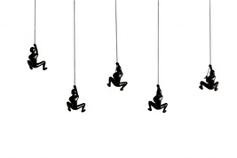 Set of Three 6" Black Resin Unique Climbing Men Wall Decor - $3,394.31 MXN