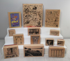 Rubber stamp lot Stampin up Voyage travel architecture rhumba Statue Liberty ++ - £19.54 GBP