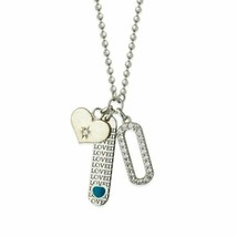 Sterling Silver Bar Engrave Love Heart Turquoise Geometric Necklace Mix Pendant - £87.92 GBP