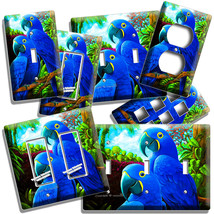 Tropical Blue Macaw Parrots Love Birds Light Switch Outlet Plate Home Room Decor - £14.60 GBP+