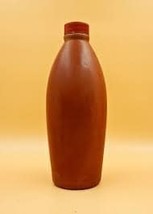 Terracotta Natural Handmade Water Bottle 1 Liter ml Pack of 1 Brown Earthen Clay - £39.81 GBP
