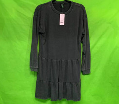 Women’s Mineral Wash Long Sleeve Sweatshirt Dress - Wild Fable Black S - £13.29 GBP
