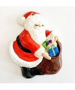 1980s Antique Christmas Ornament Ceramic Hand Painted Santa Claus Toy Ba... - €21,48 EUR