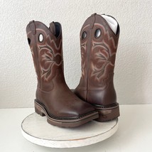 Capitan Mens Brown Cowboy Boots 10D Leather Western Square Toe Oil Resis... - $183.15