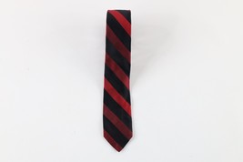 Vtg 50s 60s Rockabilly Silk Striped Color Block Skinny Neck Tie Dress Tie USA - £19.42 GBP
