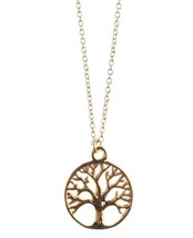 New USA Made ECRU Metal Gold Tone Tree Pendant 16&quot; Necklace NWT - $19.95