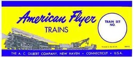 AMERICAN FLYER TRAINS SET BOX LABEL BLUE/YELLOW ADHESIVE STICKER S Gauge - $9.99