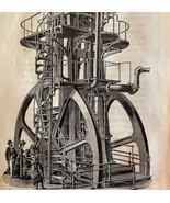 Morris Blowing Engine 1876 Worlds Fair Centennial Expo Victorian Woodcut... - $96.12 CAD