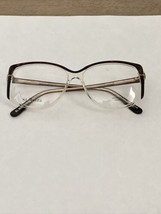 Vtg New Brown Marble Claudine St. Moritz Plastic &amp; Gold Frame Glasses  54-18-140 - $15.00