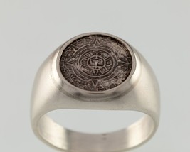 Men&#39;s Aztec Sun Calendar Sterling Silver Ring size 11.75 - £77.08 GBP