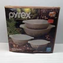 Vintage Pyrex 4 Piece Mixing Bowl Set Forest Fancies Mushroom Brand New Sealed - £192.27 GBP