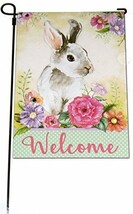 Celebrate It Easter White Bunny Garden Flag Watercolor Painted Design,12.5&quot; x 18 - £7.98 GBP