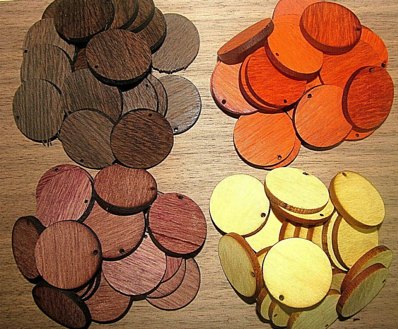 Primary image for 60 SANDED PURPLEHEART, YELLOWHEART, PADAUK, WENGE EARRING / WOOD BLANKS 3/4"