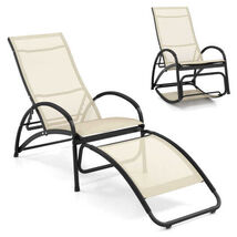 2-in-1 Outdoor Rocking Chair with 4-Position Adjustable Backrest for Pat... - $114.35