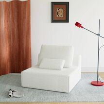 Lotus Style Gray Plush Compression Sofa Bean Bag for Living Room - $183.99