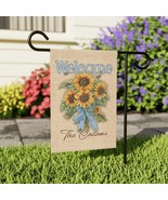 Personalized Welcome Sunflower Flag, Garden Elegance, Custom Garden Acce... - £17.04 GBP