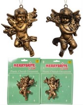 Merry Brite by CVS Vintage Plastic Gold Cherub Christmas Ornaments (2 Sets) NEW - £6.32 GBP