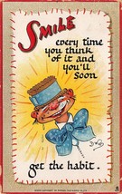 Dwig Comic Postcard Smile Dunce Every Time you Think Get The Habit Artis... - £7.72 GBP