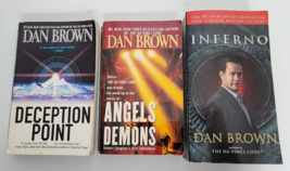 3 Dan Brown Paperback Books Lot Inferno Angels and Demons Deception Point - £7.85 GBP