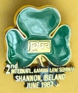 2nd International Gaming Law Seminar Jun3 1987 Shannon, Ireland Lapel Pin - $6.78 CAD