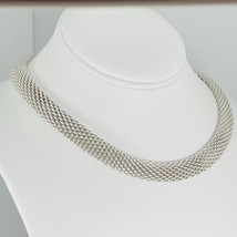 17&quot; Tiffany &amp; Co Somerset Mesh Collar Necklace in Sterling Silver - £471.08 GBP