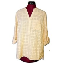 Style &amp; Co Top Natural Blush Women Size Small Roll Tab Sleeves Side Split - $28.45