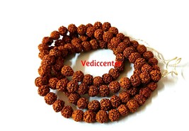 Rudraksha Rudraksh 109 Beads 5 Mukhi Rosary Mala 7 mm Necklace Not Knott... - £11.60 GBP
