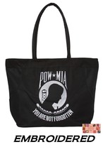 Embroidered Pow Mia You Are Not Forgotten Heavy Duty Tote BAG-Beach Travel Shop - £15.84 GBP