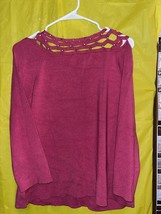 Tara Ryan Long Sleeve Studded Silk Blouse Size XL - $9.14