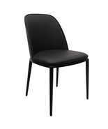 LeisureMod Mid-Century Modern Black Leather Dining Chair, Powder-Coated ... - $246.62 CAD