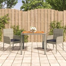  Garden Dining Set Grey PE rattan Standard Modular - $453.38 CAD