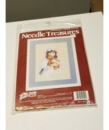 Needle Treasures Christina (Girl w/ Bear) 02554 Cross Stitch Kit, 10&quot; x ... - £11.64 GBP