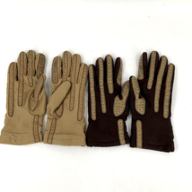 VTG Isotoner Brown 2 Tone Driving Gloves Women’s One Size Lightweight Woolite X2 - £11.93 GBP