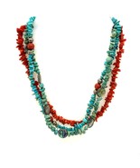 Vintage Signed 925 Turquoise Coral Abalone Twisted Bead Works Collar Nec... - $163.35