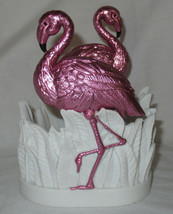 Bath & Body Works Foaming Soap Holder Resin Shiny Pink Flamingo On White Grass - $51.38