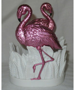 Bath &amp; Body Works Foaming SOAP Holder Resin SHINY PINK FLAMINGO on white... - $56.99