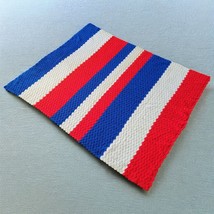 American Flag Hand Made Afghan Crochet Blanket Throw Patriotic VTG USA 62&quot;x 52&quot; - £37.01 GBP