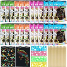 Rainbow Scratch Notebooks Set - 24 Pack with Stylus and Stencils for Kids Arts a - $46.52