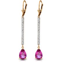 Galaxy Gold GG 14k Rose Gold Earrings with Diamonds and Pink Topaz - £375.93 GBP+