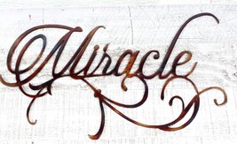 Miracle Word w/ Ornamental Look - Metal Wall Art - Copper 14&quot; x 8 1/2&quot; - £18.96 GBP